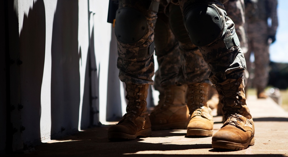 Building confidence by the basics: Famed Army ‘Purple Heart Battalion’ practices clearing K-Bay shoot house