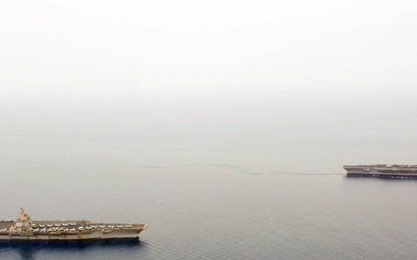 Aircraft carriers pass