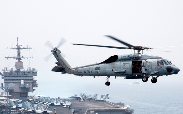 USS Enterprise in the Strait of Bab el Mandeb