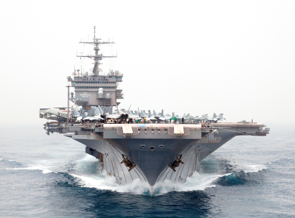 USS Enterprise in the Strait of Bab el Mandeb