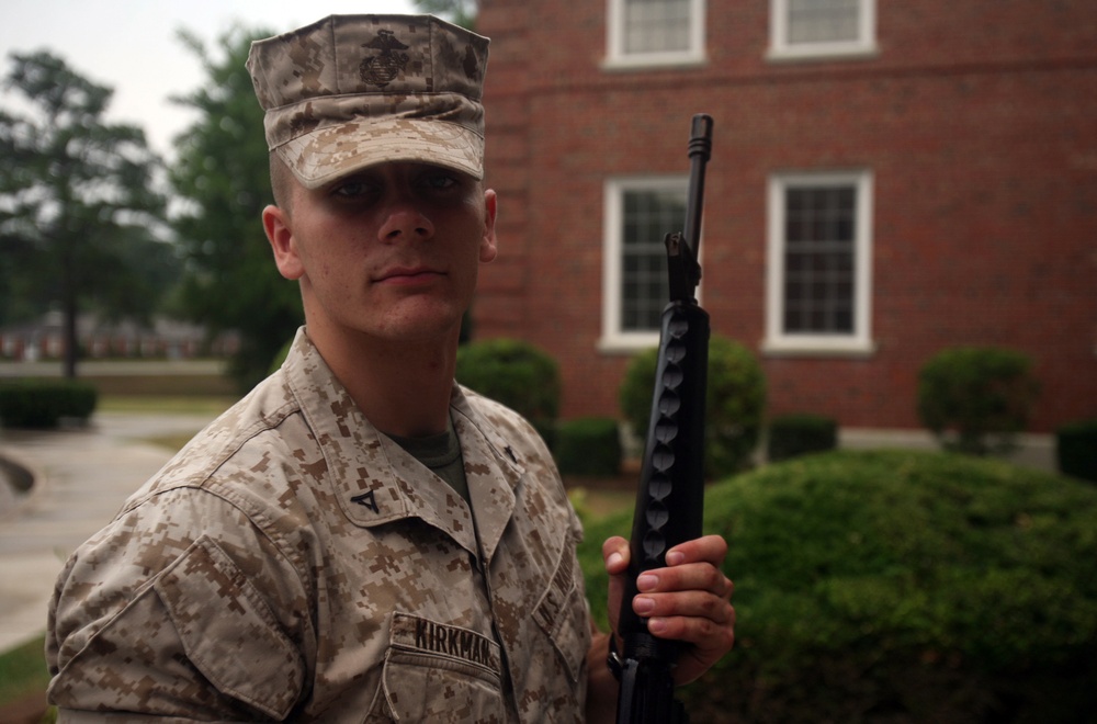 8th ESB Marine represents Corps as newest member of 2nd MLG Color Guard