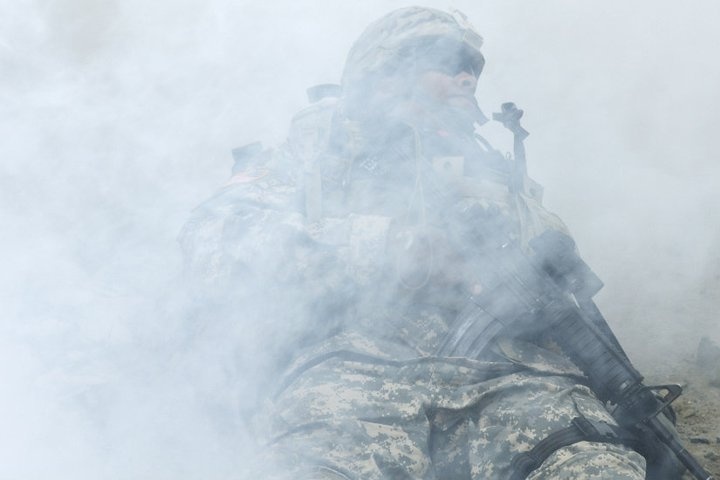 Soldier waits for medical aid