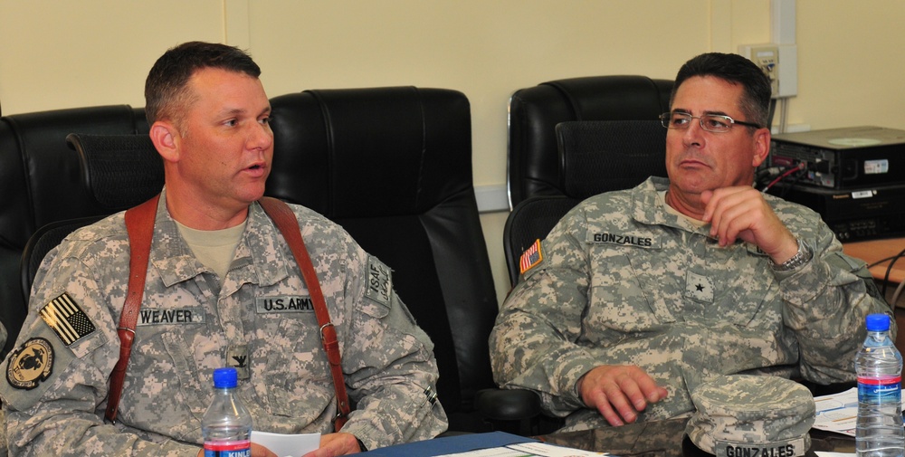 National Guard General Officers conduct battlefield circulation at Kandahar Airfield