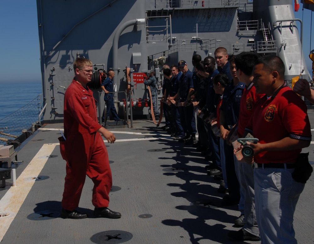 Damage control training on USS Oak Hill