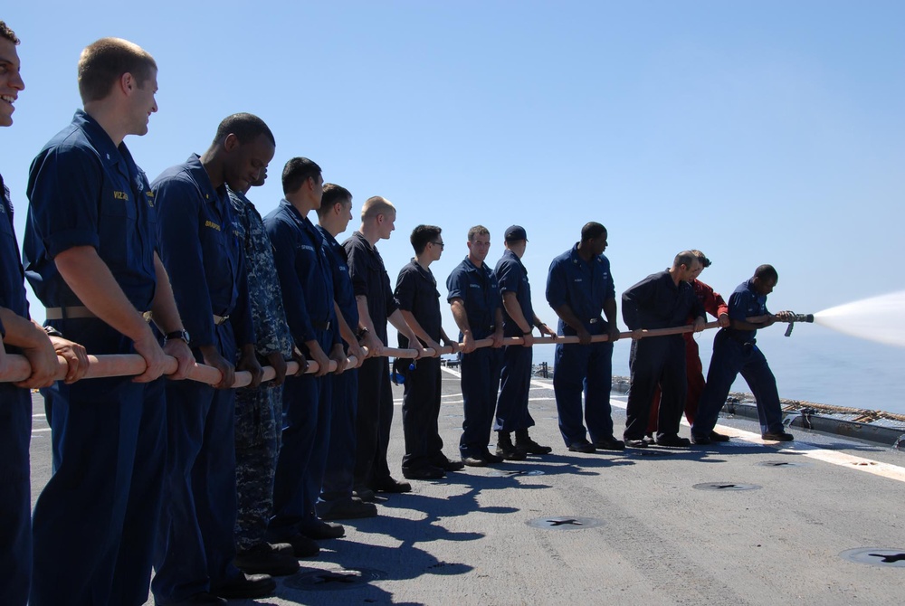 Damage control training on USS Oak Hill
