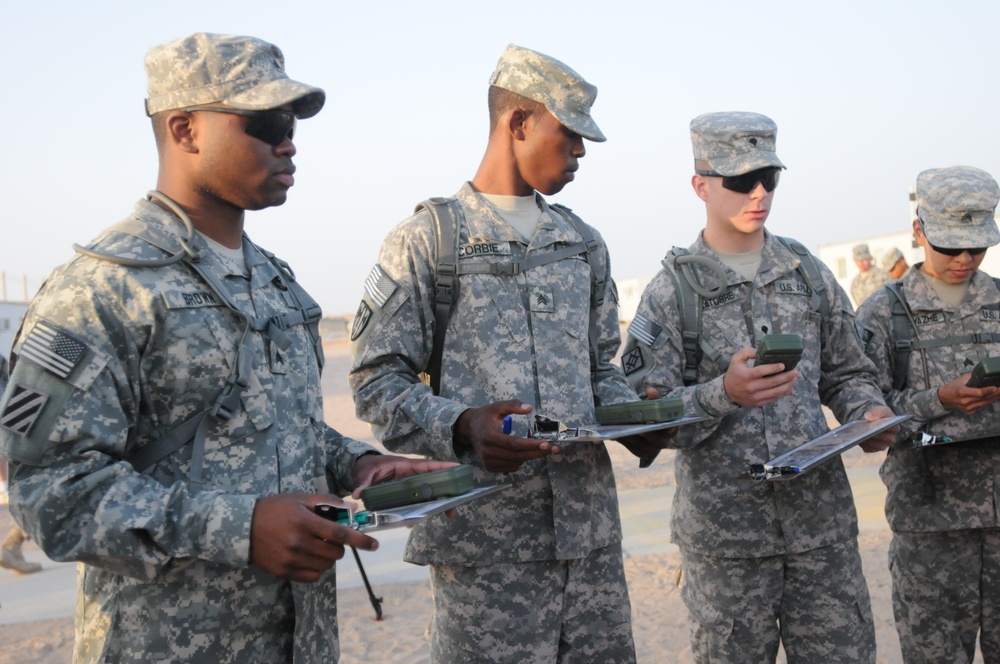 Third Army’s candidates for NCO and Soldier of the Year prepare for the land navigation course