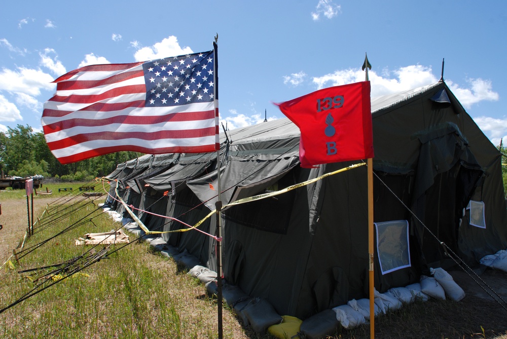 139th Brigade Support Battalion provides sandbag wall support