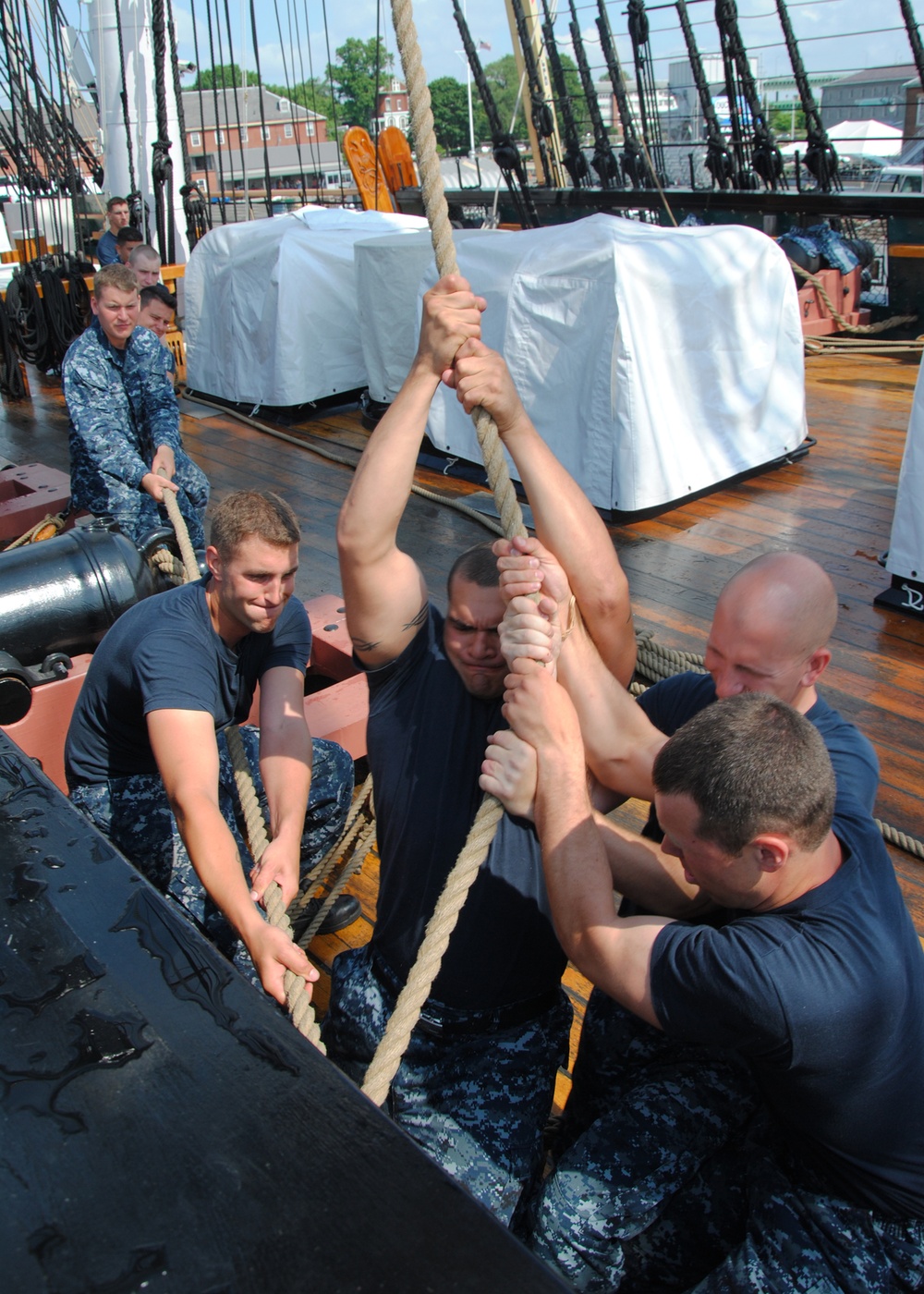 Sailors aboard USS Constitution