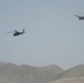 CH-47F Chinook and a UH-60 Blackhawk from 1st Air Cavalry Brigade