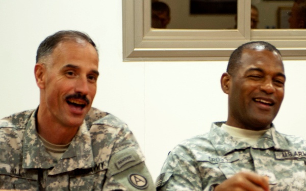 Brig. Gen. Jesse Cross enjoys a laugh