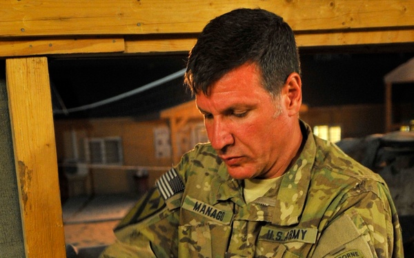Weekly pizza night in Bagram