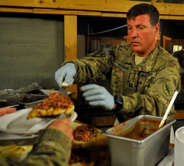 Weekly pizza night in Bagram