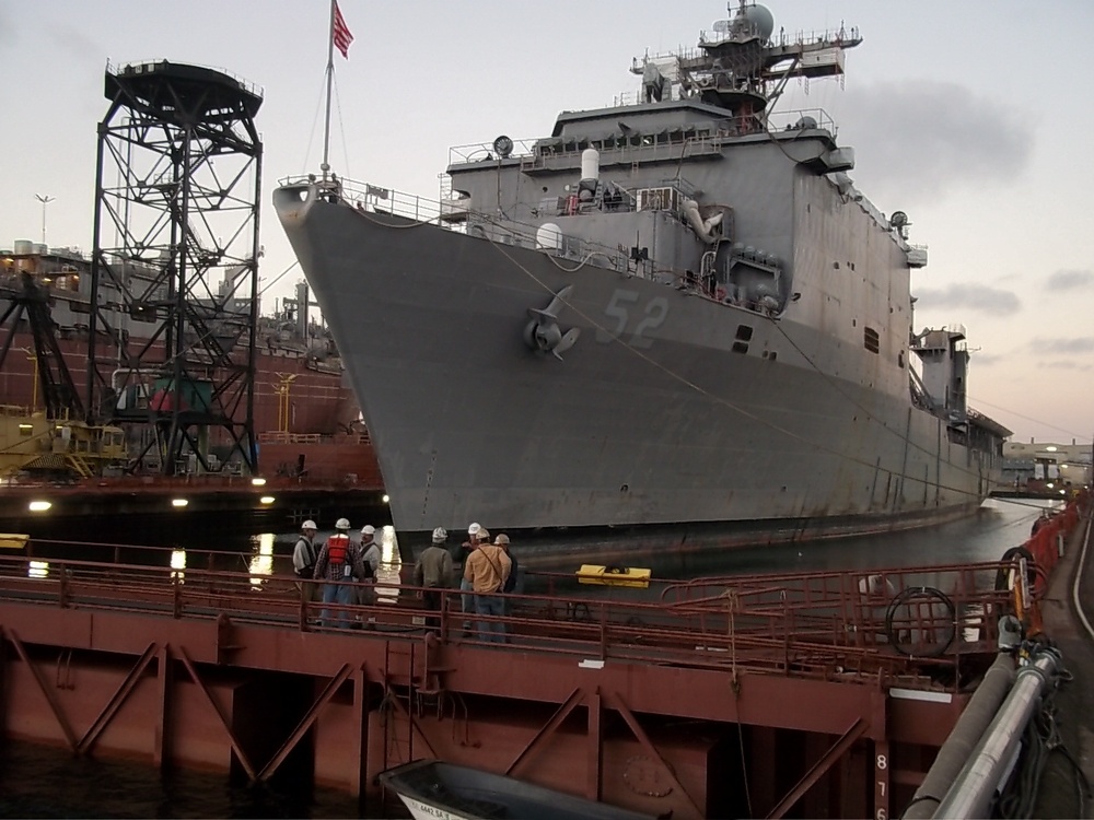 USS Pearl Harbor in shipyard building basin