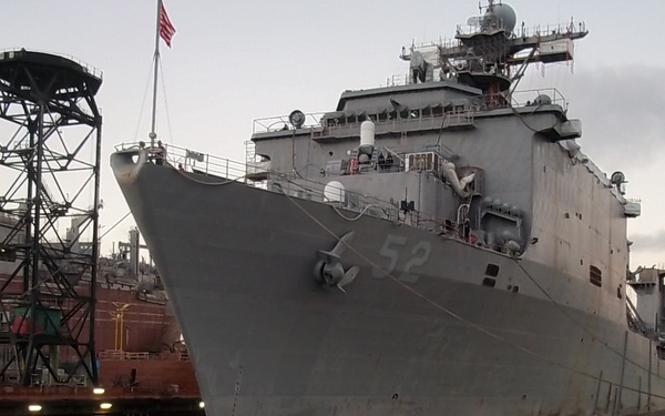 USS Pearl Harbor in shipyard building basin