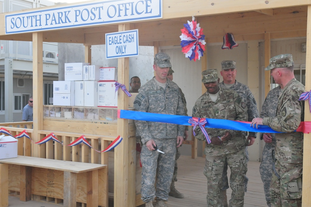 South Park Post Office grand opening at Kandahar Airfield