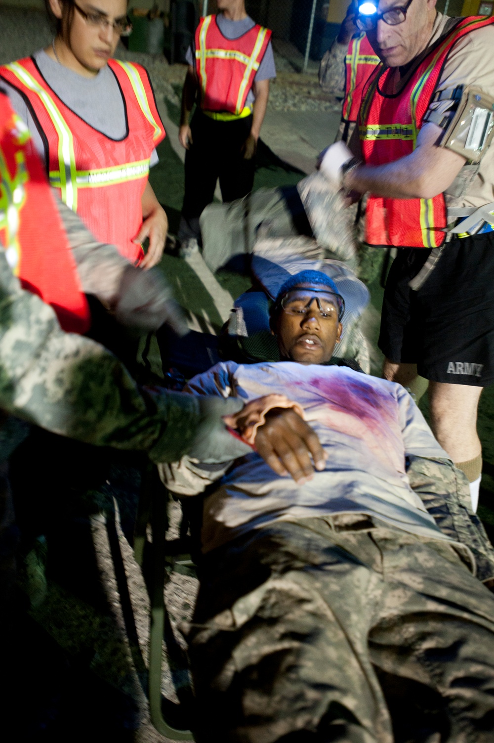 Falcon soldiers participate in mass casualty exercise