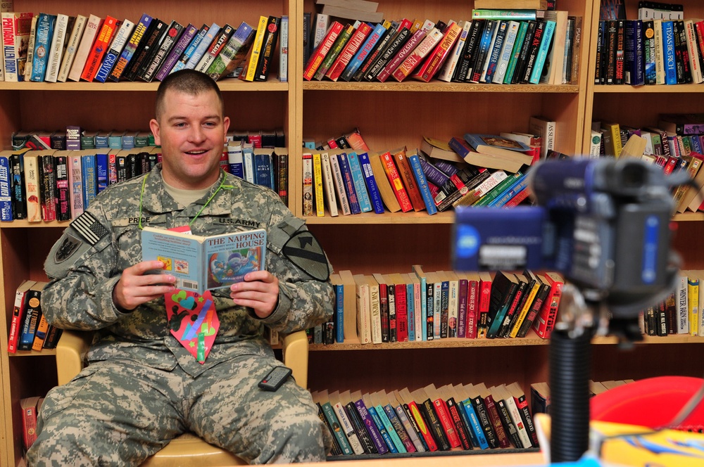 Soldier records himself reading