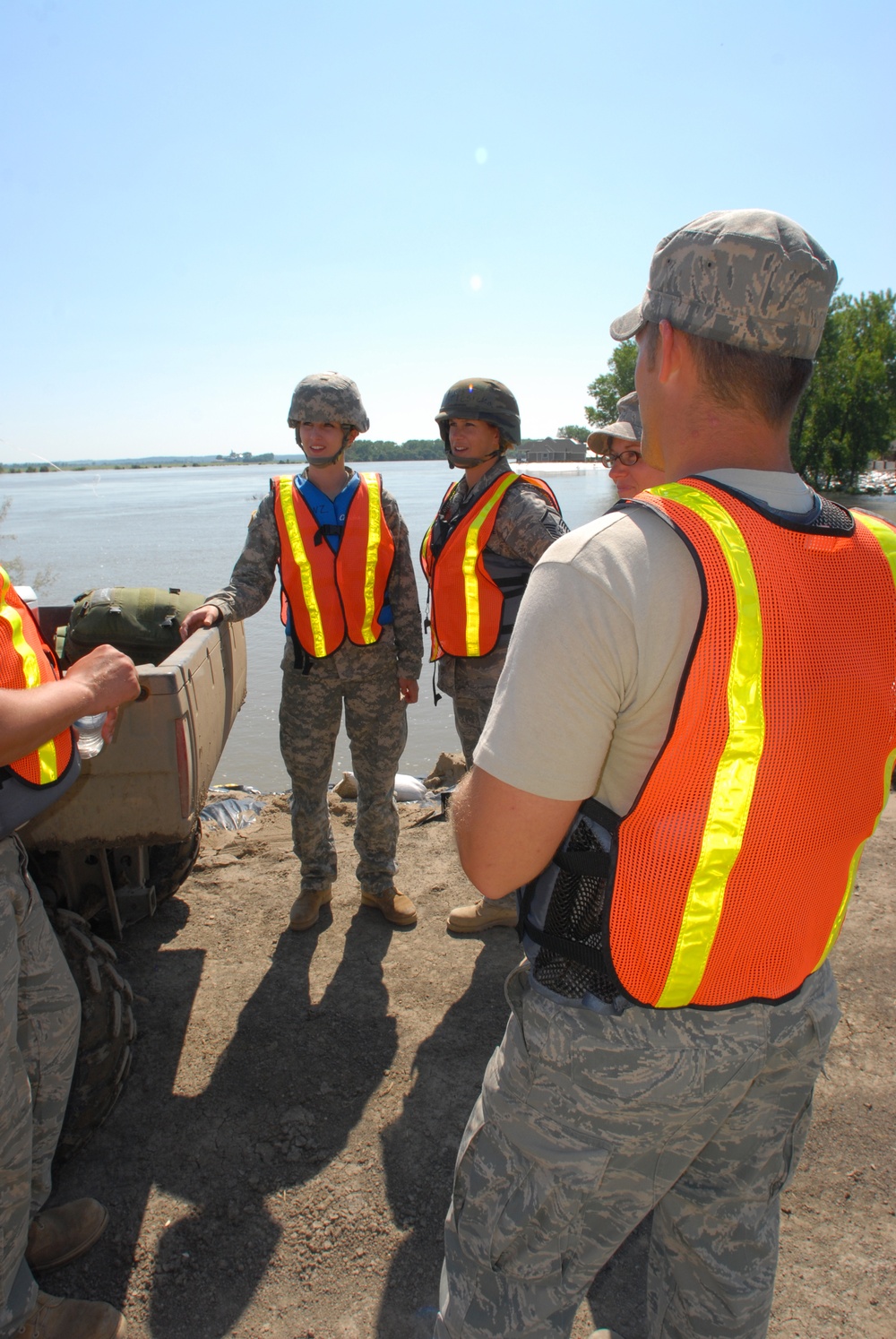 Joint force medic support on the Dakota Dunes levee