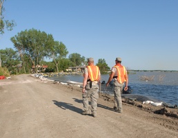 Joint force medic support on the Dakota Dunes levee
