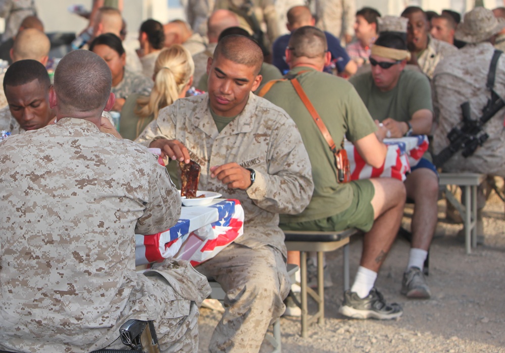 Service members celebrate Fourth of July at Camp Leatherneck