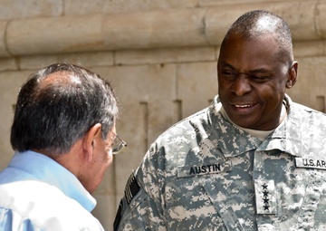 Defense secretary holds Town Hall at Camp Victory