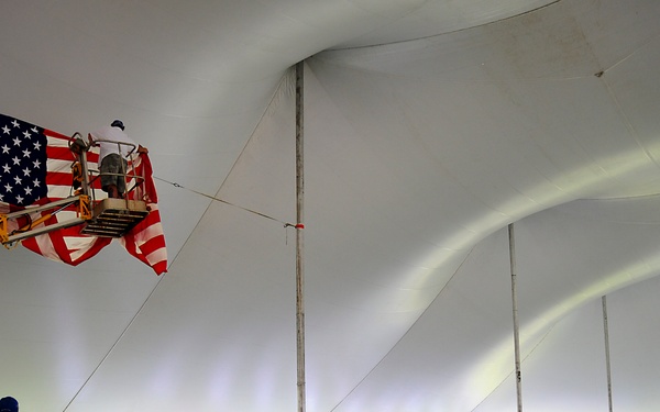 Flag hangs high - Serving Our Troops - St. Paul to Fort McCoy