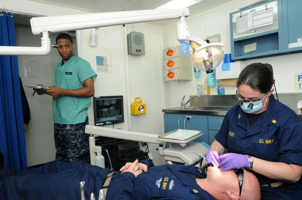 Dental exams aboard USS Ronald Reagan