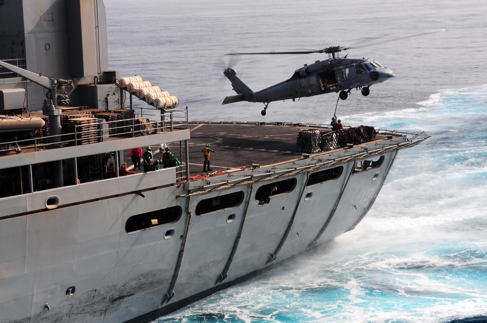 USS Ronald Reagan replenishment at sea