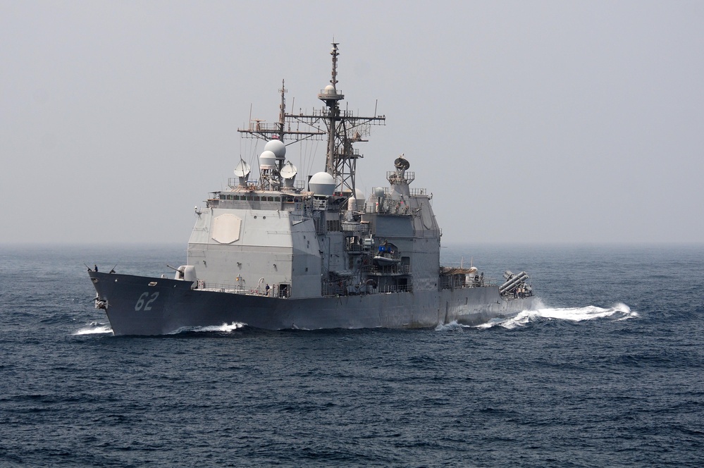 USS Chancellorsville transits Arabian Sea