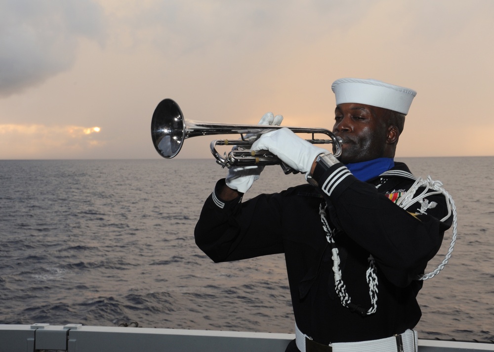 Burial at sea ceremony aboard USS Enterprise