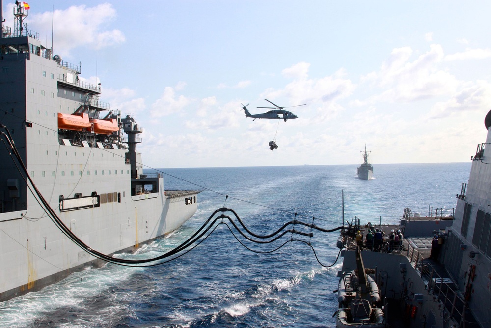 USS Mustin conducts replenishment