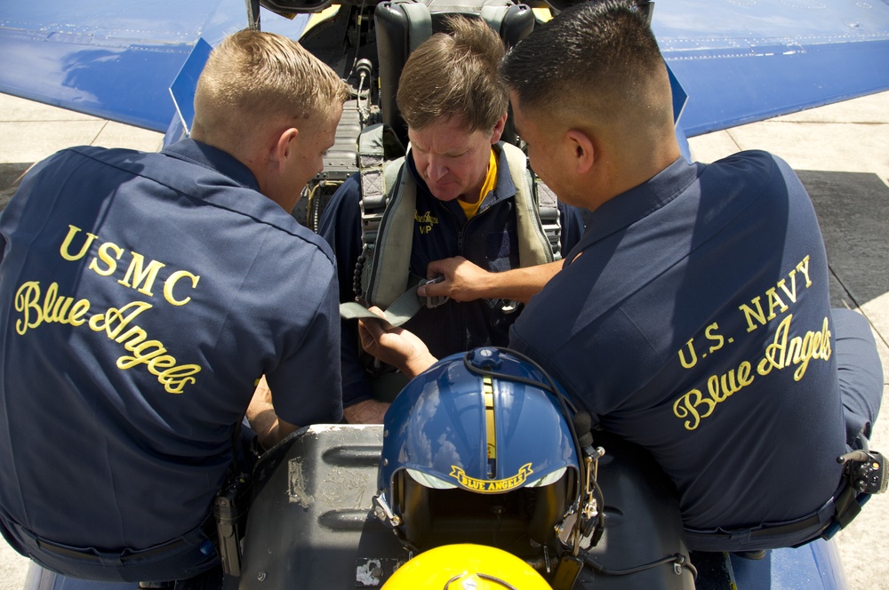 Blue Angels pilots take Orange County public school official for a flight