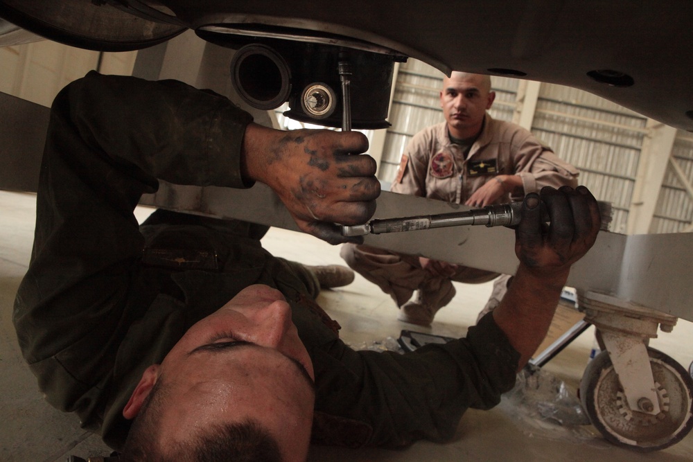 Behind the scenes: Aircraft maintainers help Marine jets keep pressure on insurgents