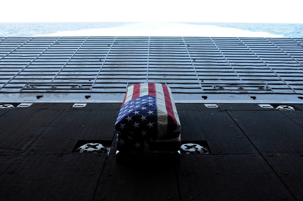 USS Wasp performs burial at sea
