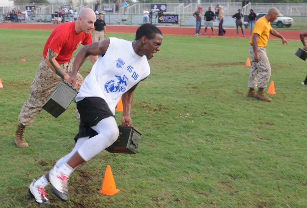 Marines motivate, inspire Miami youth during Junior Rank football camp