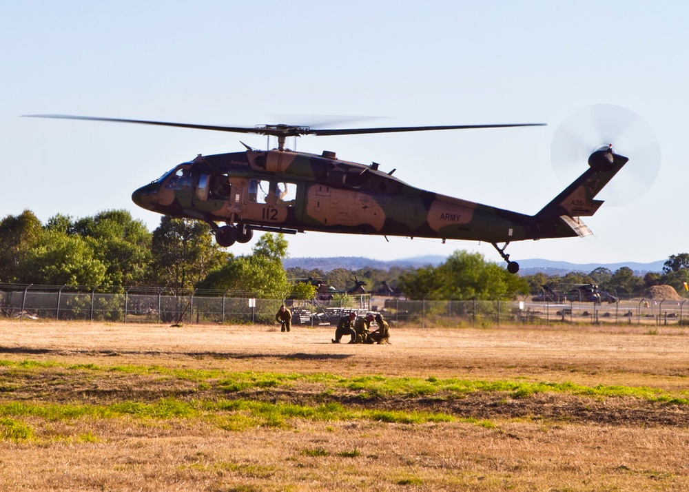 Helicopter medical rescue exercise