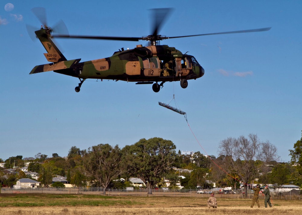 Helicopter medical rescue exercise