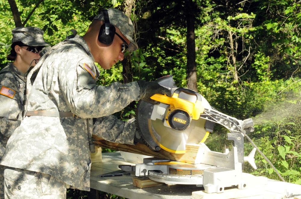 19th Engineers rebuild bridge for Camp Carlson Lake