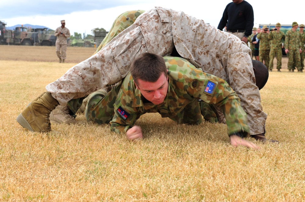 US Marines, Australian Defence Force personnel grapple to strengthen bonds during Talisman Sabre 2011