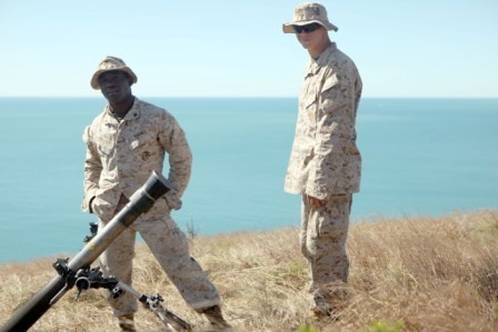 US Marines fire mortars during Talisman Sabre 2011