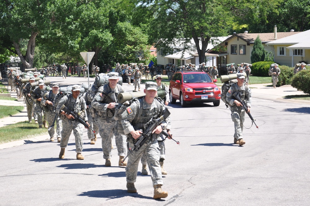 Officer candidates step off to final training phase