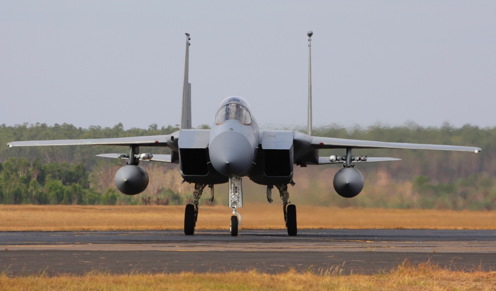 US Air Force aircraft fly at RAAF Base Darwin during Talisman Sabre 2011