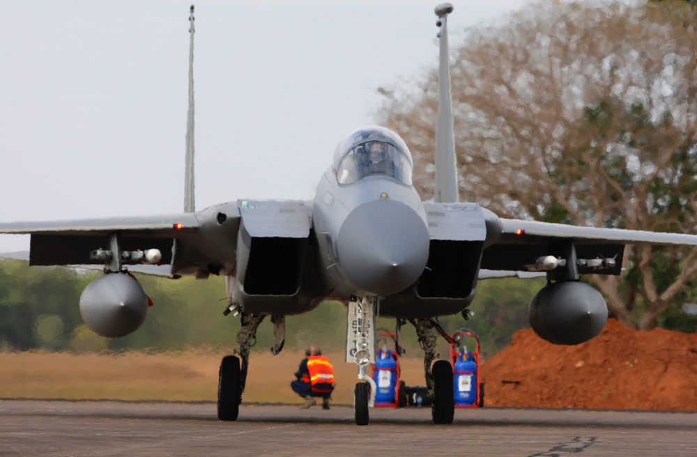 US Air Force aircraft fly at RAAF Base Darwin during Talisman Sabre 2011