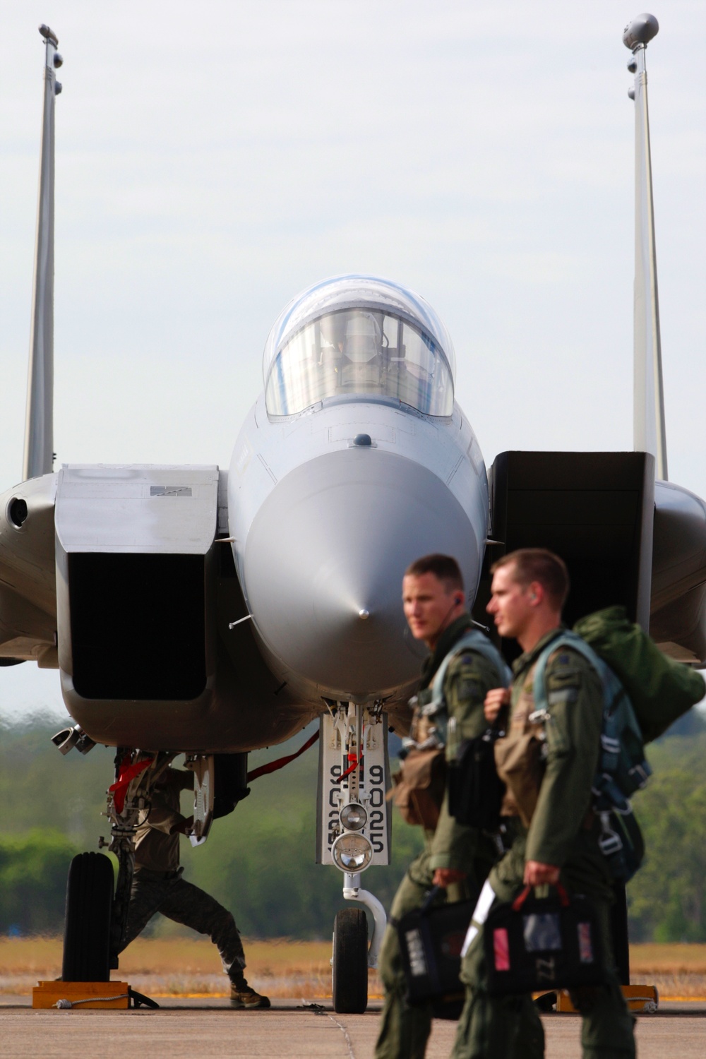 US Air Force aircraft fly at RAAF Base Darwin during Talisman Sabre 2011