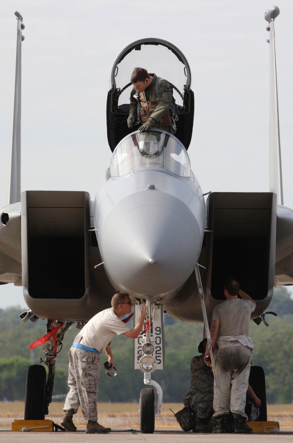 US Air Force aircraft fly at RAAF Base Darwin during Talisman Sabre 2011