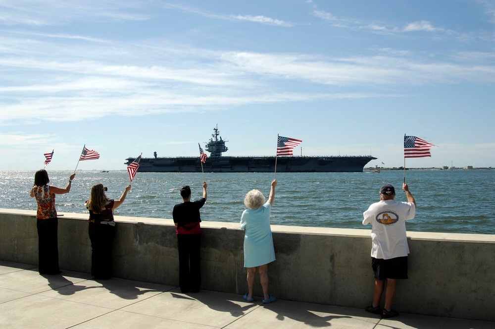 Ships return to port in Norfolk