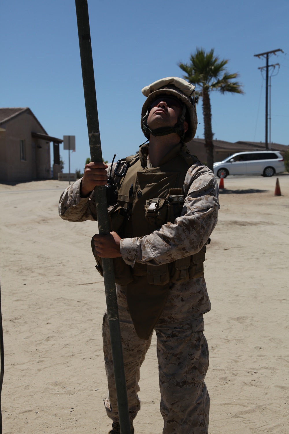 Communications Marines set up mobile command post