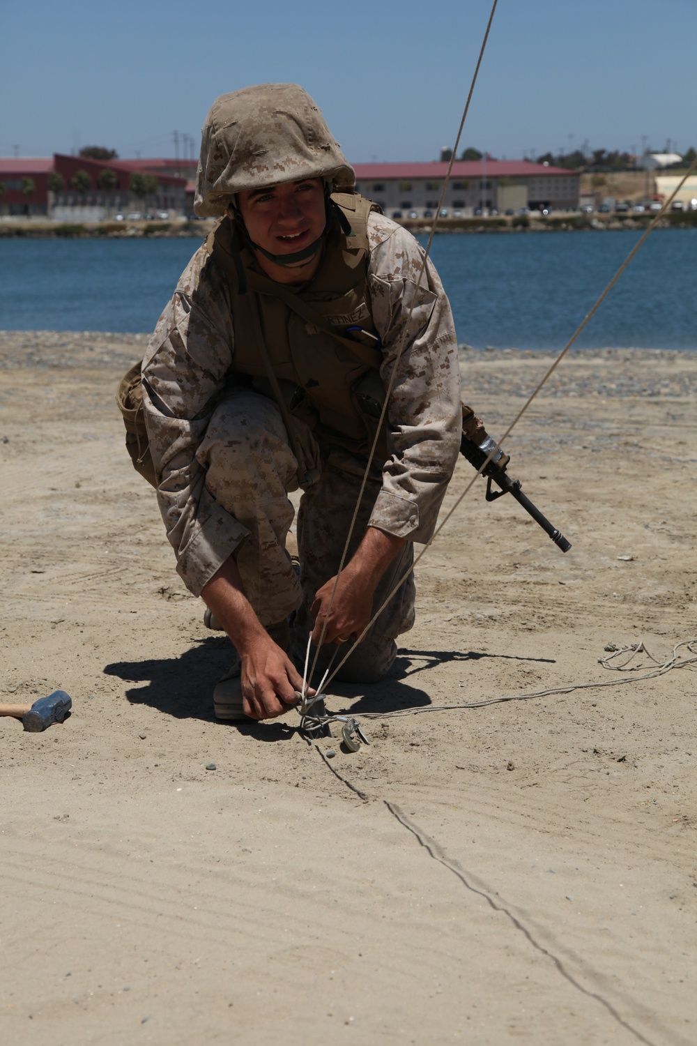 Communications Marines set up mobile command post