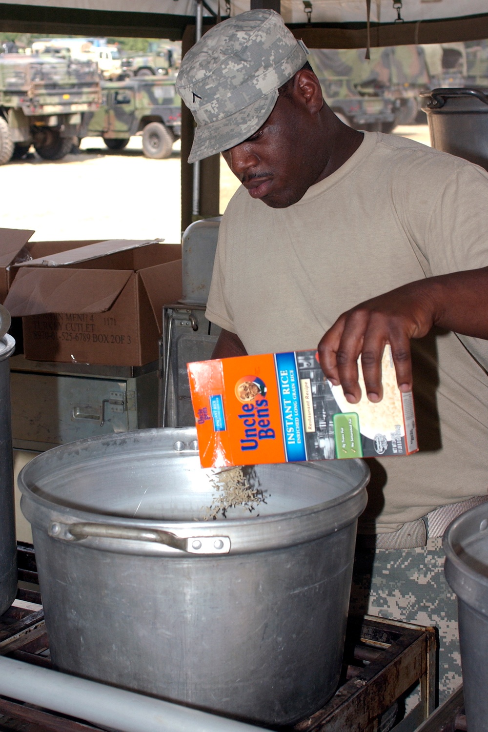 Fixing dinner on FOB Independence