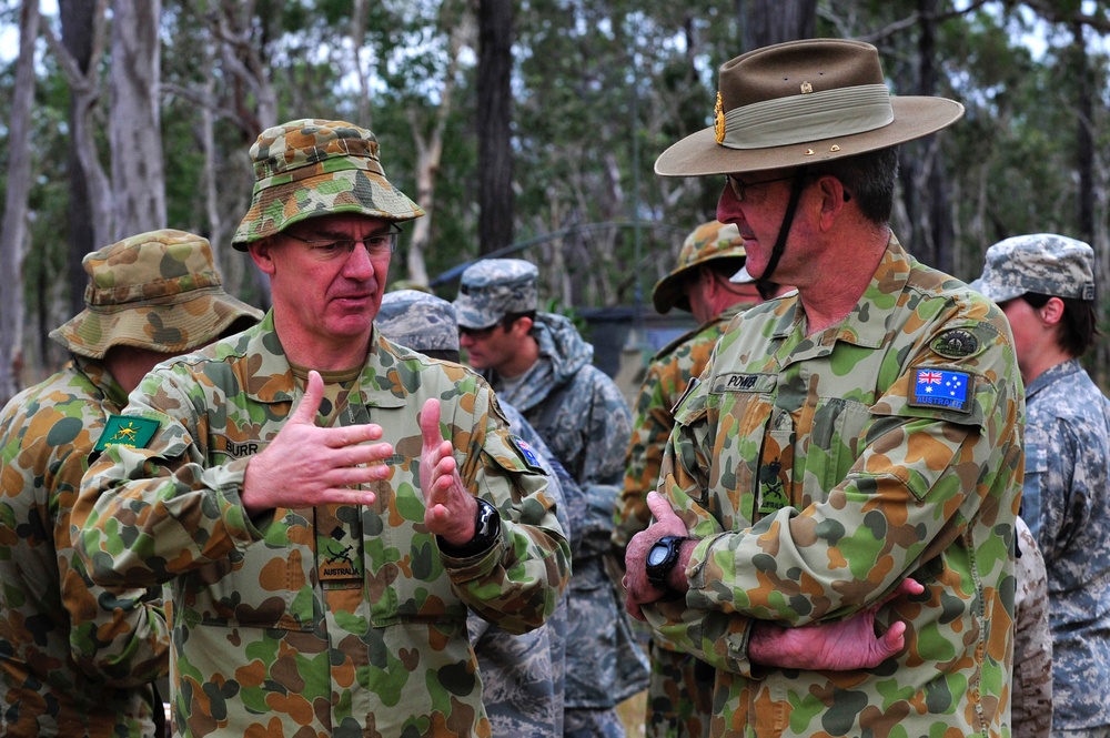 US, Australian paratroopers take to skies over Shoalwater Bay Training Area during Talisman Sabre 2011